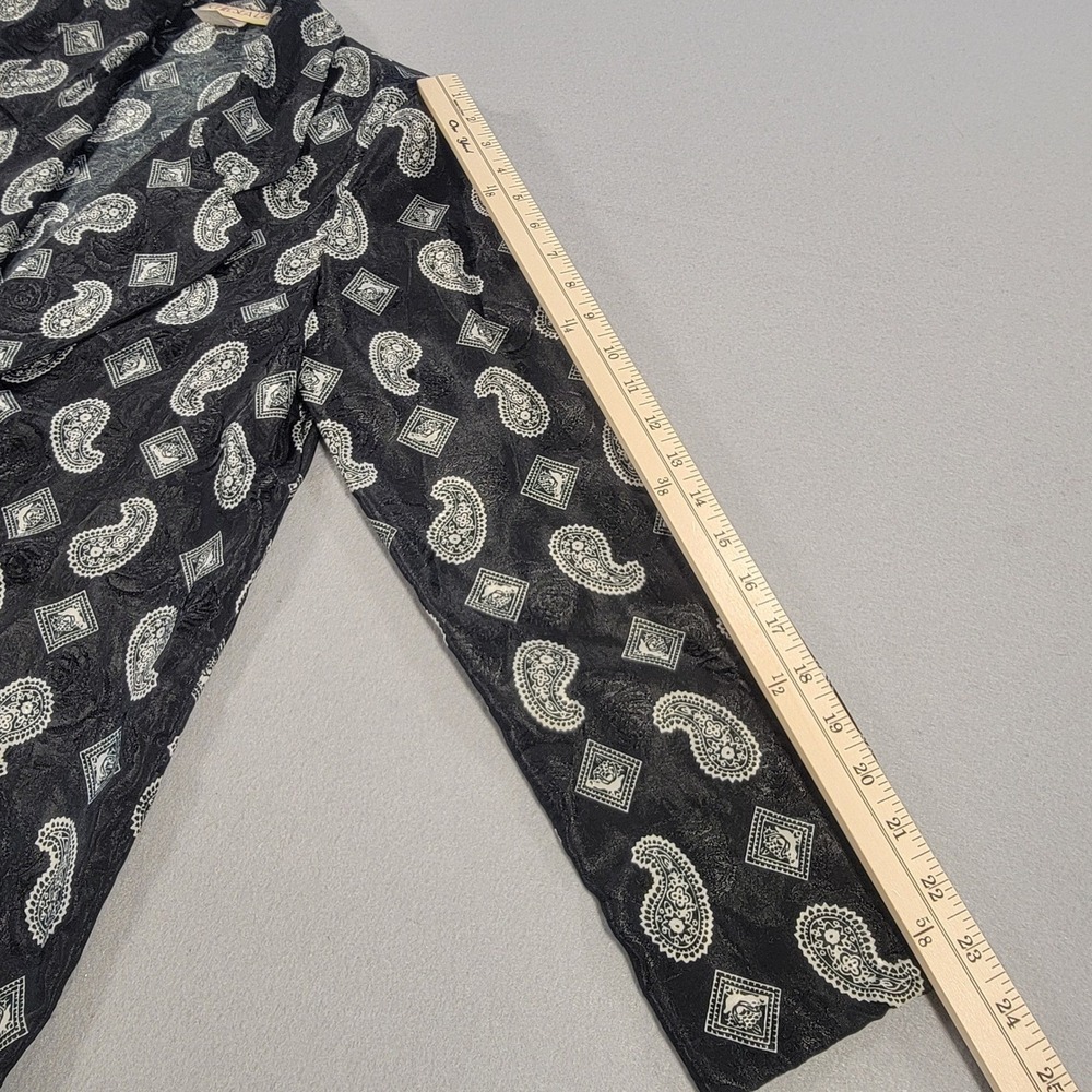 Vintage Chelsea Ltd Paisley Jacquard Blazer Jacket Black Made In USA Womens 12 - Picture 10 of 10